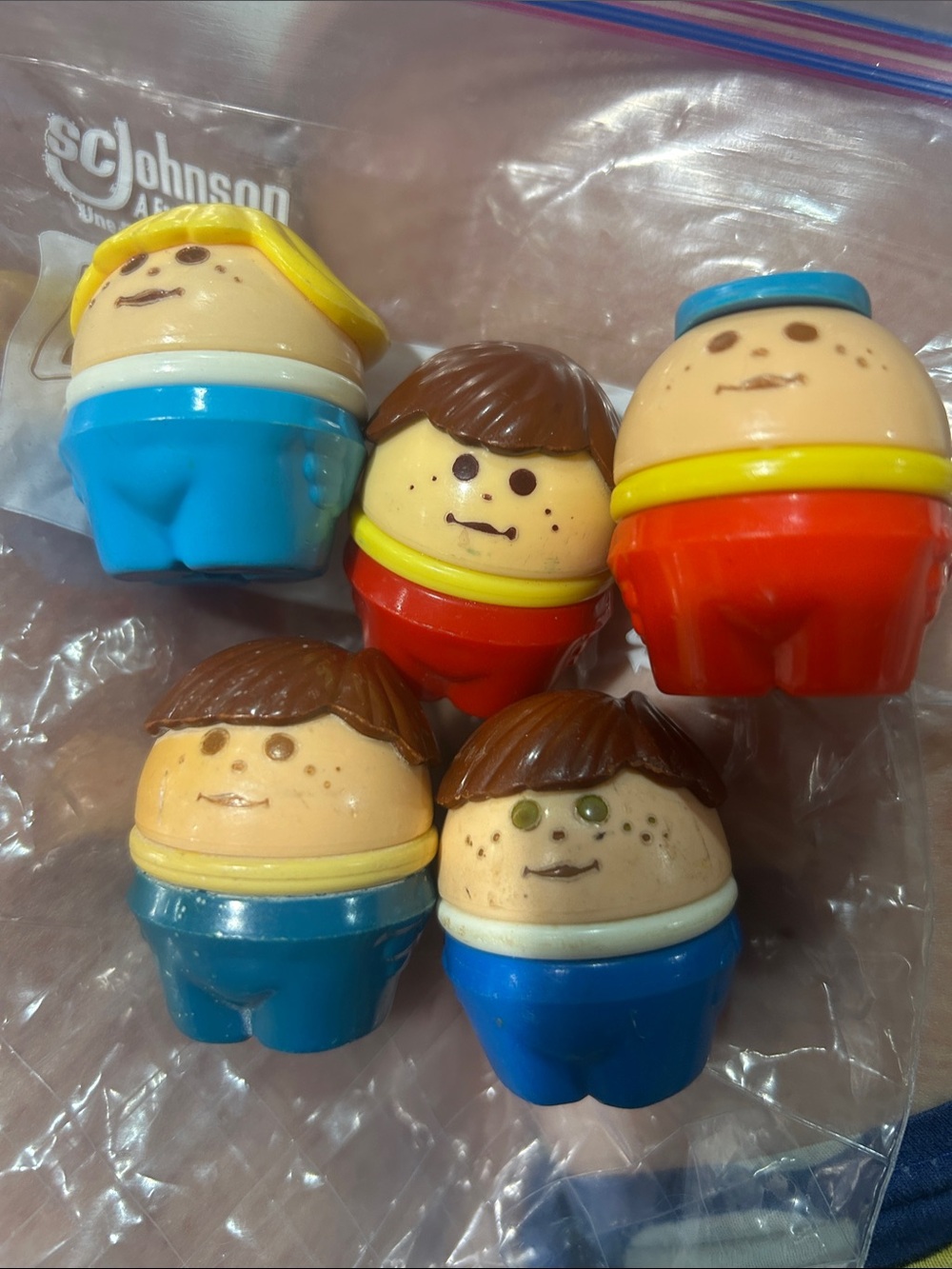 5 Vintage Little Tikes Toddle Tots Chunky Figures 1980s Toy Lot
